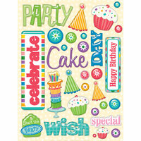 K and Company - Confetti Collection - Clearly Yours - Epoxy Stickers with Glitter and Gem Accents - Words, CLEARANCE