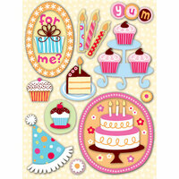 K and Company - Confetti Collection - Grand Adhesions with Glitter Accents - Cake, CLEARANCE