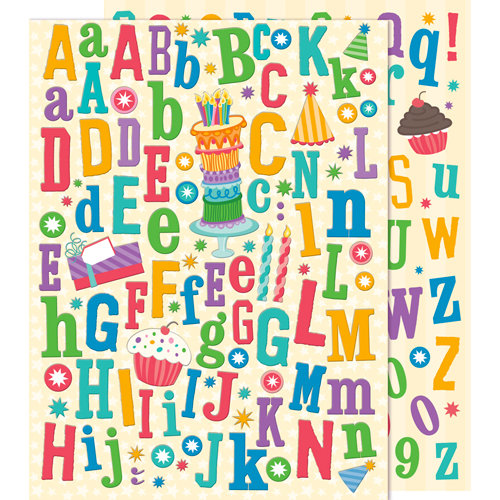 K and Company - Confetti Collection - Die Cut Glitter Stickers - Alphabet
