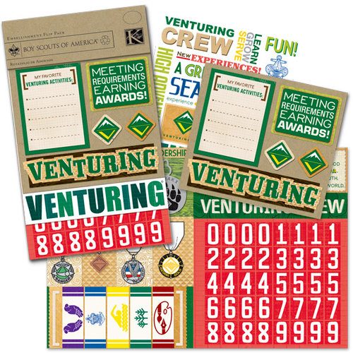 K and Company - Boy Scouts of America Collection - Embellishment Flip Pack - Venturer, CLEARANCE