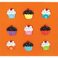 K and Company - Brads with Glitter Accents - Cupcake, CLEARANCE