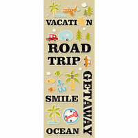 K and Company - Handmade Collection - Adhesive Chipboard - Travel
