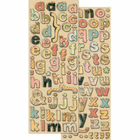 K and Company - Handmade Collection - Adhesive Chipboard - Doodle Alphabet