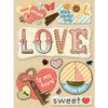 K and Company - Handmade Collection - Grand Adhesions Stickers with Glitter Accents - Love, BRAND NEW