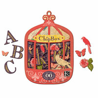 K and Company - Handmade Collection - Chipboard Box - Lofty Nest Alphabet, CLEARANCE