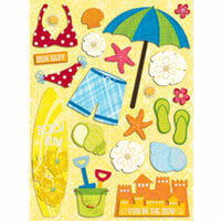 K and Company - Citronella Collection - Grand Adhesions Stickers - Water Fun Beach