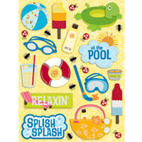 K and Company - Citronella Collection - Grand Adhesions Stickers - Water Fun Pool