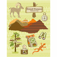 K and Company - Happy Trails Collection - Grand Adhesions Stickers - Grand Canyon