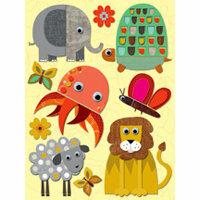 K and Company - Actopus to Zelephant Collection - Grand Adhesions Stickers - Felt Animal, CLEARANCE