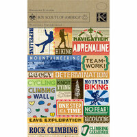 K and Company - Boy Scouts of America Collection - Embossed Stickers - Hiking Biking and Mountaineering