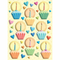 K and Company - Confetti Collection - Pillow Stickers - Cakes and Hearts