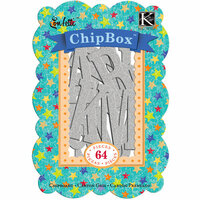 K and Company - Confetti Collection - Chipboard Box - Silver Glitter Alphabet