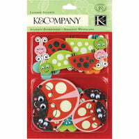 K and Company - Layered Accents with Glitter and Googly Eye Accents - Lady Bug, CLEARANCE