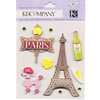 K and Company - 3 Dimensional Stickers with Glitter and Gem Accents - Paris Pleasures
