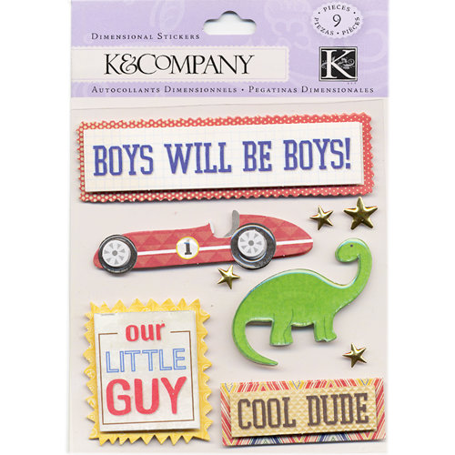 K and Company - 3 Dimensional Stickers with Gem and Epoxy Accents - Little Guy