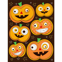 K and Company - Spooktacular Collection - Grand Adhesions Stickers with Epoxy Accents - Jack O'Lantern