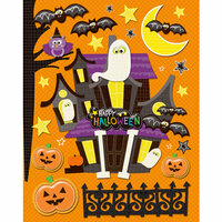 K and Company - Spooktacular Collection - Grand Adhesions Stickers with Epoxy and Glitter Accents - Haunted House, CLEARANCE