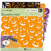 K and Company - Spooktacular Collection - 12 x 12 Silhouettes Die Cut Paper Pack with Glitter Accents