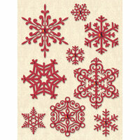 K and Company - Yuletide Collection - Christmas - Die Cut Stickers with Glitter and Gem Accents - Snowflakes