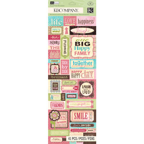 K and Company - Blossom Collection - Embossed Stickers