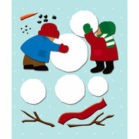 K and Company - Life's Little Occasions Collection - 3 Dimensional Stickers with Glitter and Puffy Accents - Build a Snowman