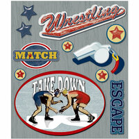 K and Company - Life's Little Occasions Collection - 3 Dimensional Stickers  with  Epoxy Accents - Wrestling