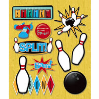 K and Company - Life's Little Occasions Collection - 3 Dimensional Stickers with Epoxy Accents - Bowling, CLEARANCE