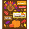 K and Company - Life's Little Occasions Collection - 3 Dimensional Stickers with Epoxy and Glitter Accents - Thanksgiving