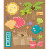K and Company - Life's Little Occasions Collection - 3 Dimensional Stickers with Epoxy and Glitter Accents - Beach and Seashells
