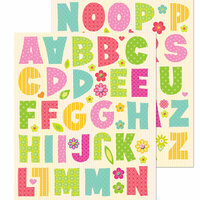 K and Company - Life's Little Occasions Collection - Die Cut Stickers with Glitter and Gem Accents - Spring Alphabet, CLEARANCE