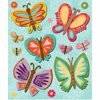 K and Company - Life's Little Occasions Collection - 3 Dimensional Stickers with Glitter and Varnish Accents - Butterflies