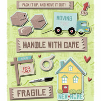 K and Company - Life's Little Occasions Collection - 3 Dimensional Stickers with Glitter and Puffy Accents - Moving In
