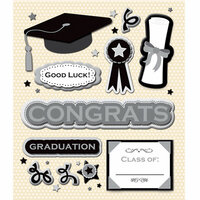 K and Company - Life's Little Occasions Collection - 3 Dimensional Stickers with Foil Accents - Graduation, CLEARANCE