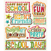 K and Company - Life's Little Occasions Collection - 3 Dimensional Stickers with Epoxy and Foil Accents - Last Day of School, CLEARANCE