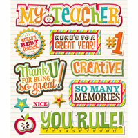 K and Company - Life's Little Occasions Collection - 3 Dimensional Stickers with Epoxy and Foil Accents - My Teacher