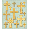 K and Company - Life's Little Occasions Collection - 3 Dimensional Stickers with Foil Accents - Crosses, CLEARANCE
