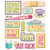 K and Company - Life's Little Occasions Collection - 3 Dimensional Stickers with Epoxy and Glitter Accents - Get Well Soon