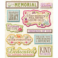K and Company - Life's Little Occasions Collection - 3 Dimensional Stickers with Epoxy and Glitter Accents - Memorial Site