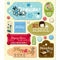K and Company - Life's Little Occasions Collection - 3 Dimensional Stickers with Epoxy and Foil Accents - Snow day