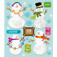 K and Company - Life's Little Occasions Collection - 3 Dimensional Stickers  with  Epoxy and Glitter Accents - Snowmen