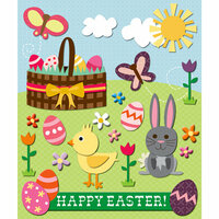 K and Company - Life's Little Occasions Collection - 3 Dimensional Stickers  with  Glitter and Puffy Accents - Easter