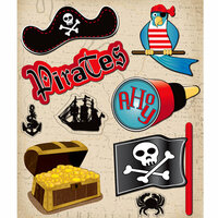 K and Company - Life's Little Occasions Collection - 3 Dimensional Stickers with Epoxy Accents - Pirates, CLEARANCE