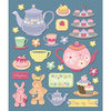 K and Company - Life's Little Occasions Collection - 3 Dimensional Stickers with Glitter and Puffy Accents - Tea Party