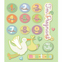 K and Company - Life's Little Occasions Collection - 3 Dimensional Stickers with Epoxy and Glitter Accents - Pregnancy