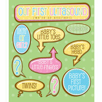 K and Company - Life's Little Occasions Collection - 3 Dimensional Stickers with Epoxy and Glitter Accents - Ultrasound
