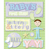 K and Company - Life's Little Occasions Collection - 3 Dimensional Stickers with Epoxy and Glitter Accents - First Step