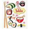 K and Company - Life's Little Occasions Collection - 3 Dimensional Stickers with Epoxy and Glitter Accents - Sushi, BRAND NEW