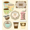 K and Company - Life's Little Occasions Collection - 3 Dimensional Stickers with Epoxy Accents - Coffee