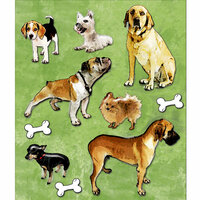 K and Company - Life's Little Occasions Collection - 3 Dimensional Stickers with Glitter and Puffy Accents - Variety of Dogs