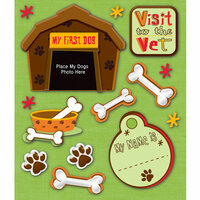 K and Company - Life's Little Occasions Collection - 3 Dimensional Stickers with Epoxy and Glitter Accents - Pet First Dog